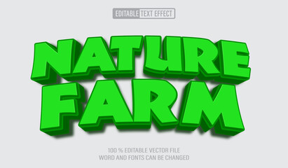 Poster - Editable 3d text style effect - Nature Farm text effect Template
