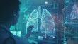 © Sweettymojidesign - Closeof pulmonology with Glow HUD big icon of lungs