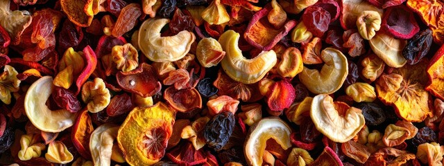 Wall Mural - top view of dried fruits and berries