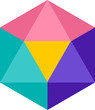 Colorful isometric 3d polyhedron shape