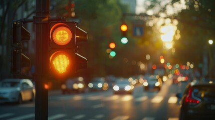Poster - A traffic signal countdown timer, displaying seconds until the light changes, helping drivers anticipate signal changes for smoother driving.