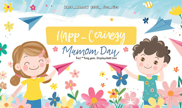 Global Celebration of Children's Day. Illustration Featuring Happy Children Enjoying Fun and Togetherness, Promoting Education and Friendship in a Colourful and Joyful Event