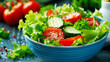 fresh vegetable salad with tomato and cucumber
