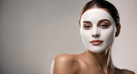 Wall Mural - Woman with beauty facial mask.