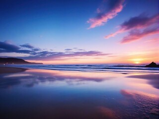 Wall Mural - sunset over the lake