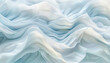A tranquil and soothing interaction of pale blue and creamy white waves, flowing together in a gentle manner that suggests the quiet calm of a snowy day.
