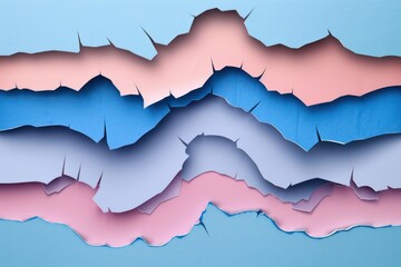 Wall Mural - Abstract paper cut color background