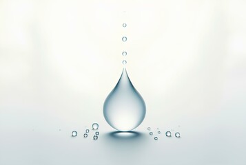 Wall Mural - Natural drop water art , white background