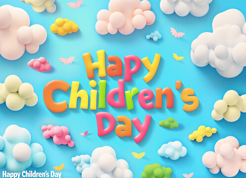 Global Celebration of Children's Day. Illustration Featuring Happy Children Enjoying Fun and Togetherness, Promoting Education and Friendship in a Colourful and Joyful Event