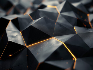 Poster - Dark low-polygonal background. Modern style. 