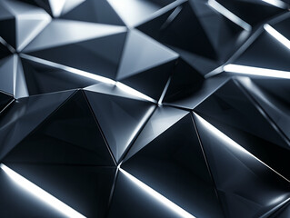 Poster - Dark low-polygonal background. Modern style. 