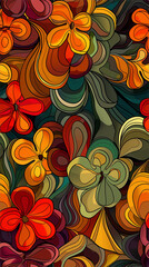 Wall Mural - Floral pattern, texture, background with red and yellow tulips. Blooming spring flowers