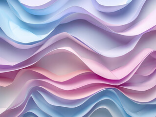 Poster - Minimalistic light background of paper waves. 