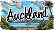 Auckland New Zealand sketch