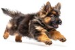 © BALLERY ART - small dog, puppy jumping on white background