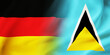 German,Saint Lucia flag together.Germany,Saint Lucia waving flag background