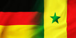 German,Senegal flag together.Germany,Senegal waving flag background