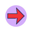 Direction arrow line icon. Right, button, pointer outline sign. Communication, navigation, website ui concept. Vector illustration, symbol element for web design and apps