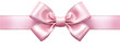 © Bluesky - Decorative luxury pink bow with horizontal ribbon isolated on white background. Valentine's day theme.
