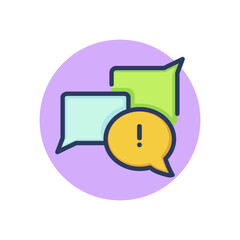 Wall Mural - Group chat line icon. Online conversation, speech bubbles, message outline sign. Communication, internet, network concept. Vector illustration, symbol element for web design and apps