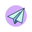Paper plane line icon. Origami, message, transport outline sign. Communication, internet, social media concept. Vector illustration, symbol element for web design and apps