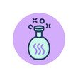 Round flask with reagent line icon. Liquid, glass, experiment outline sign. Chemistry and science concept. Vector illustration, symbol element for web design and apps
