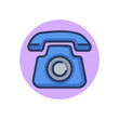 Telephone line icon. Old phone, vintage dial, call outline sign. Communication, support, contact center concept. Vector illustration, symbol element for web design and apps