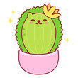Cute cartoon hedgehog cactus