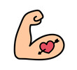 Flexing arm bicep with tattoo emoji icon