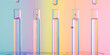 Transparent background with test tubes and a syringe