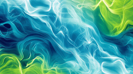 Vibrant Blue and Green Abstract Liquid Wave Background