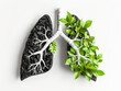 Illustration showing the effects of smoking. Pollution and lung disease concept, smoking causing cancer and multiple illnesses, respiratory system collapse. Green and black lung.