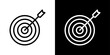 © Sun - Goal Achievement Icon Set. Strategy and aim vector symbol. Bullseye and target sign.