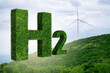 Getting green hydrogen from renewable energy sources. Concept.