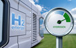 Concept of futuristic modular house powered with green hydrogen energy.