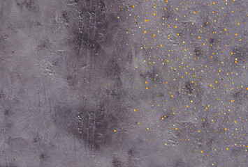 Wall Mural - grey grunge texture background with small golden particles