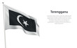Isolated waving flag of Terengganu is a state Malaysia
