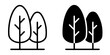ofvs596 OutlineFilledVectorSign ofvs - city park vector icon . trees sign . isolated transparent . black outline filled version . AI 10 / EPS 10 . g11939