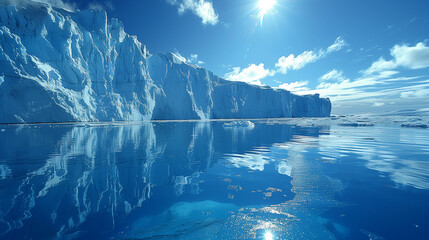 blue iceberg in polar regions