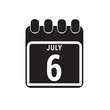 © Marlon - Calendar displaying day 6st ( sixth ) of the July - Day 6 of month.