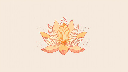 Wall Mural - A modern clip art of a lotus flower, with clean lines and minimalist design.