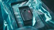 © VISUAL BACKGROUND - A cell phone in plastic wrap.