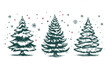 Christmas tree hand drawn illustration	