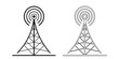 © MesmerizingArt - telecommunications signal transmitter. Vector illustration icon of a radio tower silhouette. Telecommunications and broadcasting industry concept icon