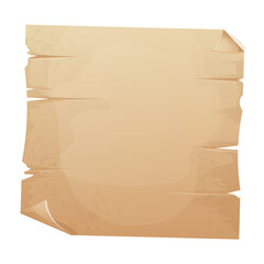 Wall Mural - old parchment paper page, aged sheet surface, map, book blank isolated in white backgrund. history a