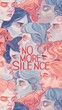 Hand-drawn style 'No More Silence' poster, empowering women against domestic abuse