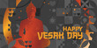 happy vesak day banner - vector illustration