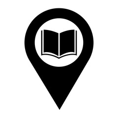 High School Map Pin Location Pointer Filled Icon | School with Map Pointer Icon | Vector icons for app, website, graphic design, business, education, school, social media, services, etc.