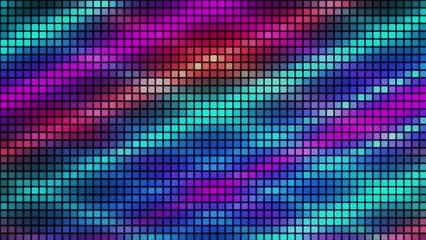 Leinwandbilder - Abstract animated background of multi-colored squares. Abstract gradient background. Pixel background for web design. Small squares of computer mosaic. 3D rendering. Abstract animation 4K
