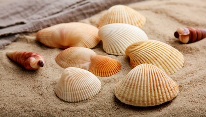 Sands of Time: Seashells Decorating the Beach